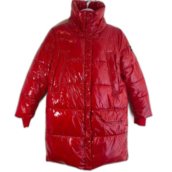 NVLT Jackets & Blazers - NVLT Red Puffer Jacket Size M Oversized Cozy Mid-Length